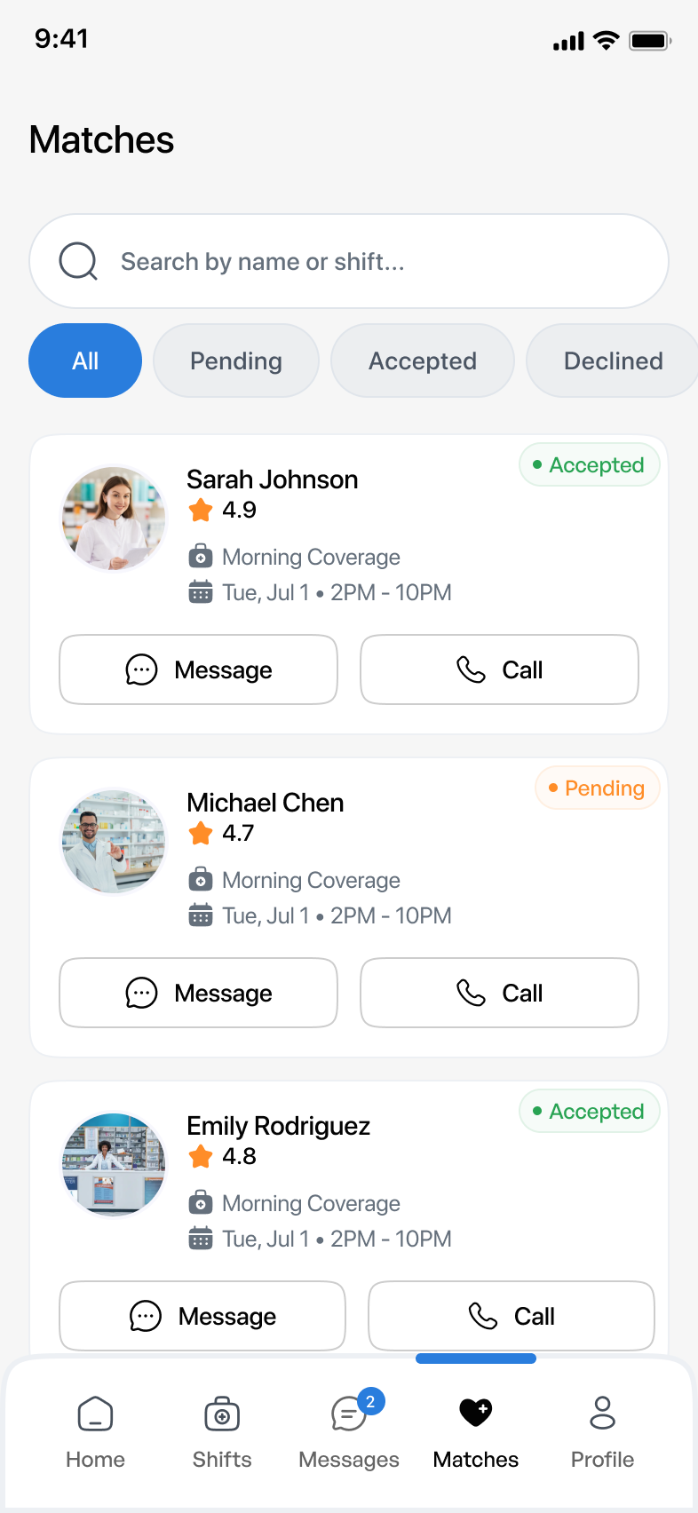 Filled app: Match